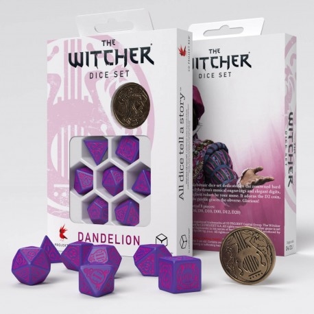 The Witcher Dice Set. Dandelion - the Conqueror of Hearts - rollespils terninger - Q-Workshop